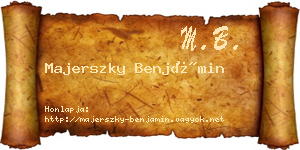 Majerszky Benjámin névjegykártya